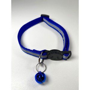 Blue Cat Breakaway Collar New With Jingle Bell And Reflective Strip